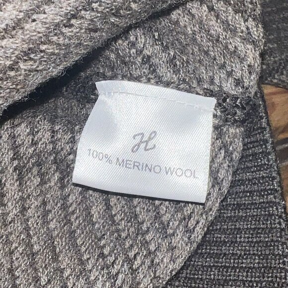 J. Hilburn Wool Sweater Mens Large Brown Quarter Zip Pullover 1/4 Zip Preppy - Picture 9 of 10